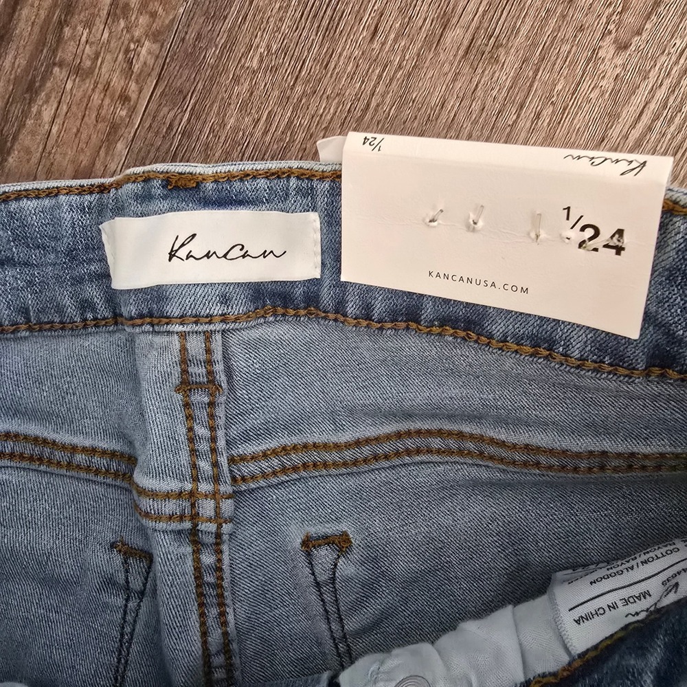 KanCan Mid Rise Super Skinny Jeans Womens 1/24 Light Blue Casual Distressed - Picture 6 of 7